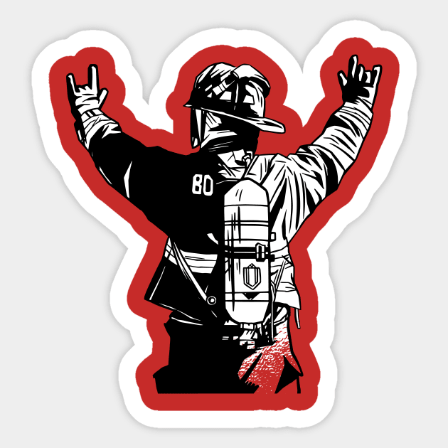 Rockin' Firefighter Sticker by vexeltees